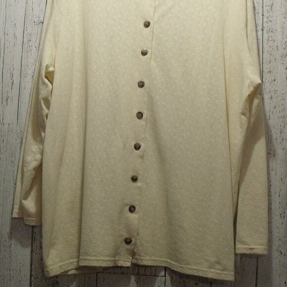 Fashion Formulas Womens Dressy Cream Button Front Tunic Top Size 2X - Picture 3 of 8